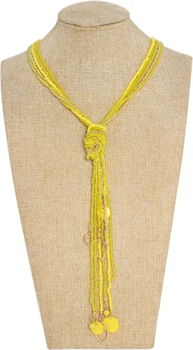 Vista 2 de Coiris Collar largo con cuentas de semillas múltiples, 10 collares largos con nudo de corbata para mujeres y niñas
