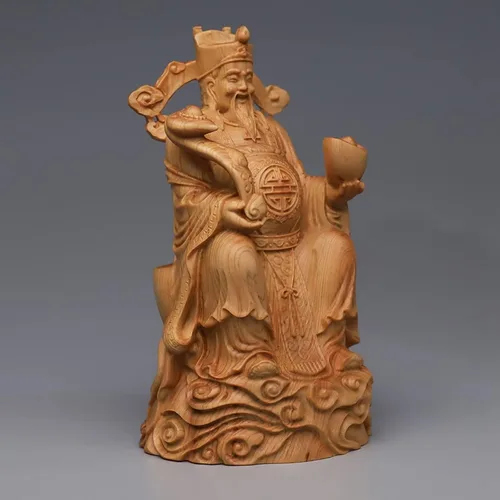 Vista 4 de Estatua de CAI Shen, CAI Shen, Caishen, Wencaishen, Dios de la fortuna, Dios de la riqueza, Zhao CAI, decoración de Feng Shui, regalo de Feng Shui