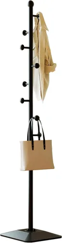 Vista 9 de Perchero, soporte de metal para percheros, árbol de abrigo independiente resistente con 8 ganchos y base de hierro fundido para abrigos, sombrero