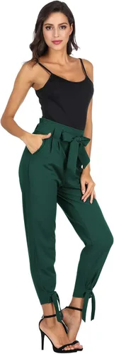 Vista 2 de GRACE KARIN - Pantalón deportivo tipo lápiz para mujer, diseño informal de tiro alto para el trabajo, con lazo y bolsillos