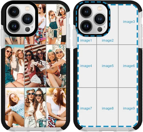 Vista 8 de Funda personalizada para iPhone 15 Pro Max personalizada con collage de múltiples imágenes, resistente a los impactos, funda protectora de TPU