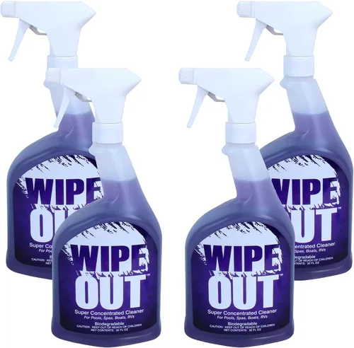Vista 2 de Wipeout Wipe Out Limpiador de superficies multiusos de 1 cuarto de galón para piscinas Fácil de usar, funciona rápido, funciona bien en todas