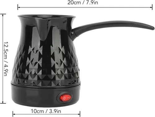 Vista 7 de Fockety Cafetera turca, cafetera de acero inoxidable ABS de 20.3 fl oz de capacidad, cafetera árabe turca griega con mango extraíble, cafetera
