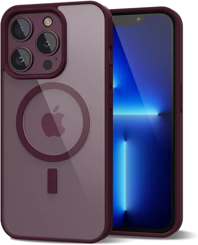 Vista 108 de oakxco Funda magnética transparente compatible con Magsafe, bonita funda delgada y transparente de poliuretano termoplástico no amarillenta, carcasa