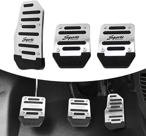 Vista 7 de Juego de 3 pedales de pedal de automóvil, aleación antifricción antideslizante de transmisión acelerador, pedal de freno, pedal de embrague