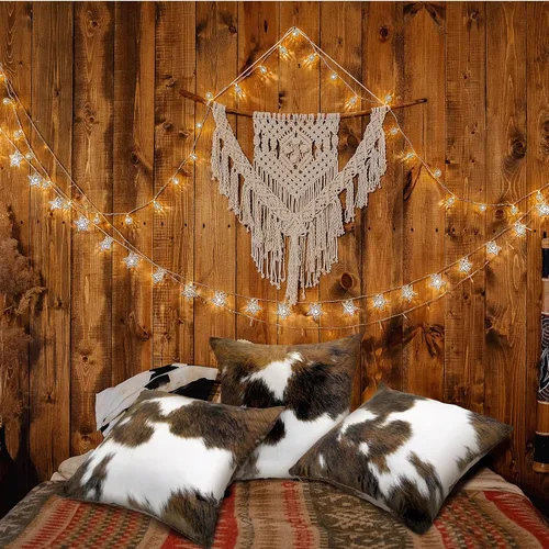 Vista 5 de Peryiter 6 fundas de almohada con estampado de piel de vacuno de 18 x 18