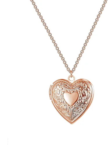 Vista 2 de Philip Jones Medallón de corazón chapado en oro rosa, Chapado en oro rosa