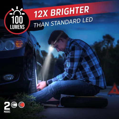 Vista 3 de Energizer Universal+ - Linterna frontal LED (paquete de 2), lámpara de cabeza brillante para exteriores, luz de campamento y emergencia, IPX4 Negro