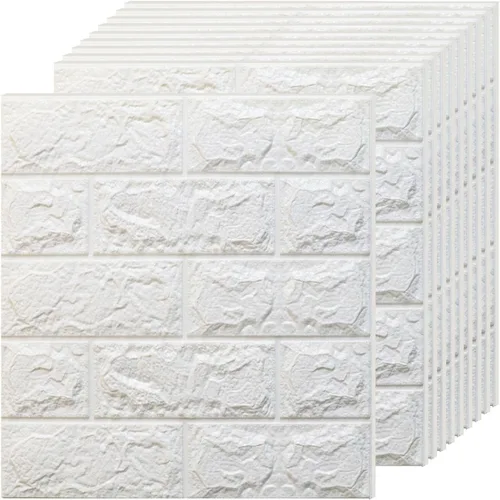 Vista 12 de Paneles de pared 3D para despegar y pegar en piedra negra y gris, 10 piezas de papel tapiz 3D de espuma XPE, paneles de pared de ladrillo sintético