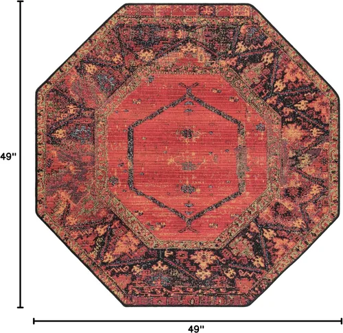 Vista 2 de Unique Loom Colección Outdoor Tribal - Alfombra Quepos (4' 1" Octógono Multi/Negro)