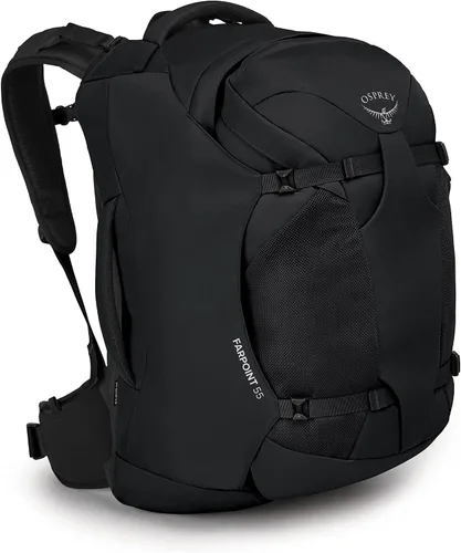 Vista 11 de Mochila de viaje Osprey Farpoint 80L para hombre, negra Negro