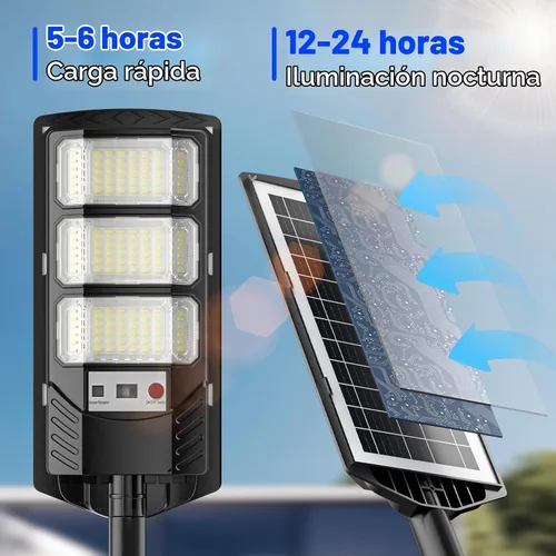 Vista 5 de Paquete de 2 luces solares de calle de inducción impermeables para exteriores, 6500 K, foco de seguridad con sensor de movimiento de control remoto