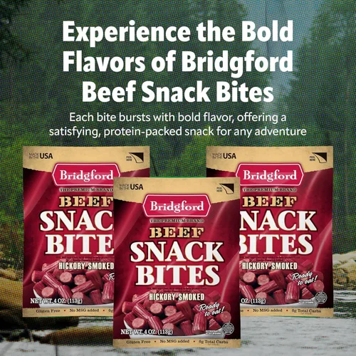 Vista 3 de Bridgford Bocadillos de carne de res de 4 onzas, paquete de 3 – Snacks listos para comer para aperitivos sobre la marcha – Snacks de carne sin