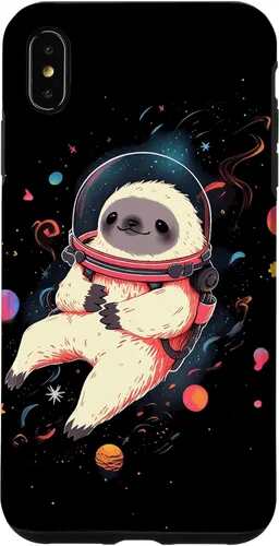 Vista 11 de Sloth Floating in Space Planets Stars Sloth Lover Case for iPhone 16