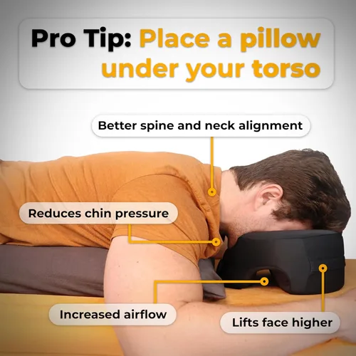 Vista 6 de Faceplant Almohada boca abajo – Almohada ajustable de espuma viscoelástica para dormir – Almohada boca abajo después de cirugía ocular