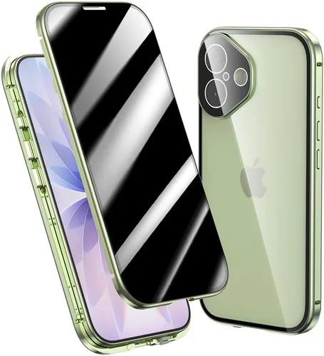 Vista 30 de Funda antimiradas con cerradura para iPhone 13 Pro, funda magnética de vidrio con protector de lente de cámara integrado, protector de pantalla