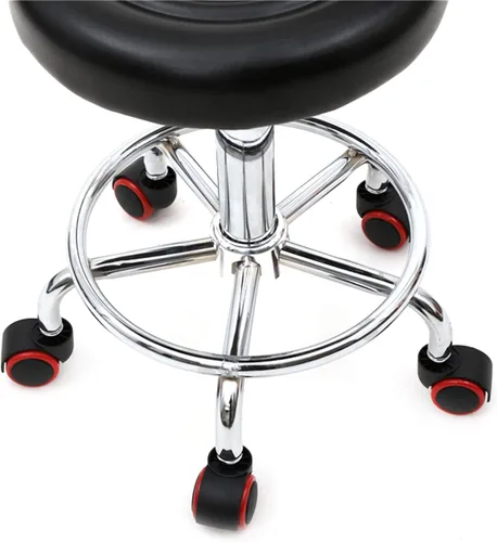 Vista 8 de Taburete giratorio para salón con soporte de espalda, taburete hidráulico ajustable con respaldo para masaje de belleza peluquero tatuaje