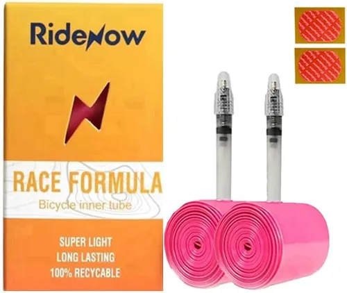 Vista 14 de RideNow 1/2/4 Pack Ultralight Bike Inner Tube 700 x 18-32 / MTB27.5/29 inch x 1.9-2.5 TPU Inner Tubes with 45/65/85mm Length French Valve Super Bike