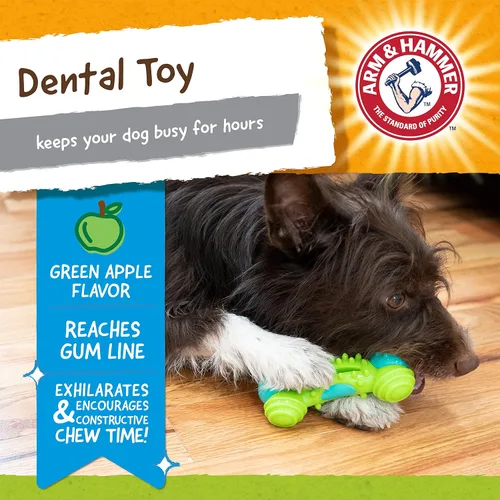 Vista 3 de Arm & Hammer for Pets Nubbies Duality Bone - Juguete dental para perros, el mejor juguete masticable para masticadores moderados, ayuda a reducir