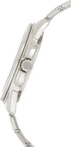 Vista 3 de Casio MTP1314D-1AV Reloj de cuarzo de acero inoxidable plateado con esfera negra para hombre