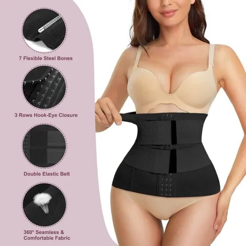 Vista 4 de RDSIANE Entrenador de cintura para mujer, moldeador de cuerpo, control de abdomen, faja deportiva debajo del busto, corsé para entrenamiento