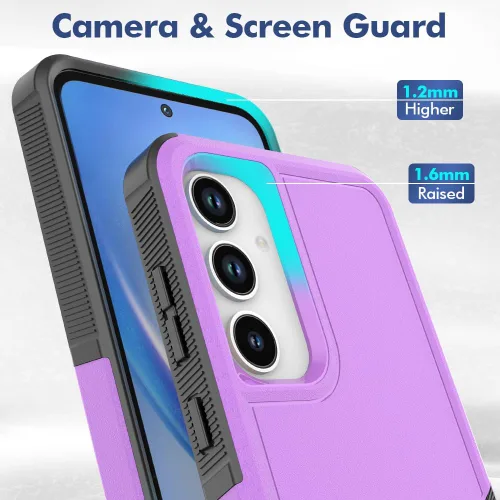 Vista 83 de Jeylly Compatible con Samsung Galaxy A22 5G Funda, Funda Samsung A22 5G con 2pcs protectores de pantalla de vidrio templado