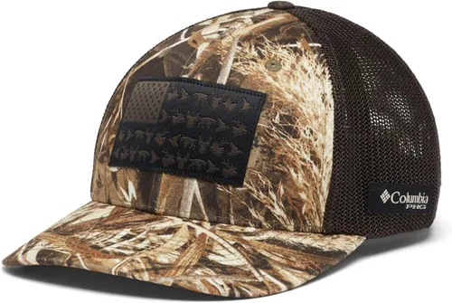 Vista 9 de Columbia Gorra unisex de malla de camuflaje PHG Signo Mossy Oak Bottomland/Negro/Phg
