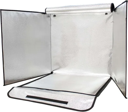 Vista 5 de Bower Caja de luz portátil de estudio de 24 pulgadas para teléfonos inteligentes, réflex digitales y cámaras compactas, diseño plegable
