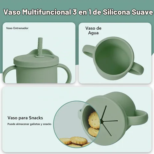 Vista 4 de 19 piezas de silicona bebé alimentación Set Eating Essentials para Juego de platos y cuencos para niños pequeños con babero, alimentador de frutas