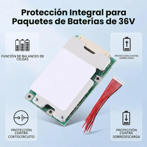 Vista 5 de Tablero de protección de batería YWBL-WH 10S 36V 30A con carga