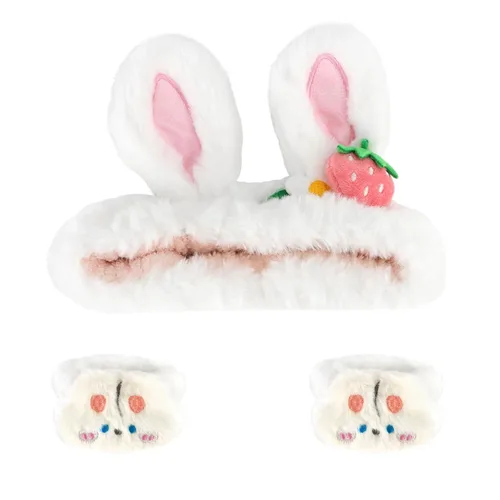 Vista 11 de CAVETEE Set de 3 Vinchas Lindas - Vincha Elástica Cosmética, Pulsera para Mujeres, Cuidado de la Piel, Ducha