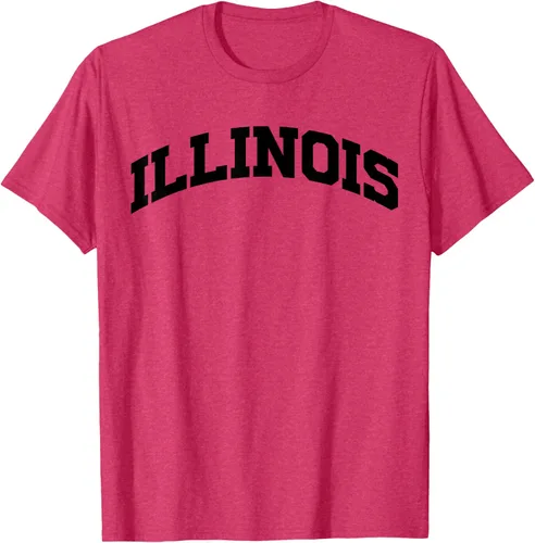 Vista 35 de Illinois Gift - Camiseta de diseño deportivo con texto universitario, gris, S