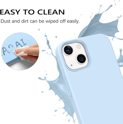 Vista 2 de GUAGUA Funda para iPhone 13 Mini, iPhone 13 Mini, funda de silicona de gel suave, delgada, ligera, forro de microfibra, textura de cojín a prueba