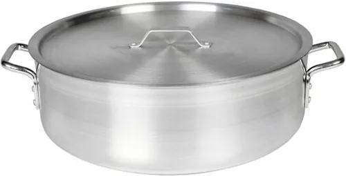 Vista 8 de TrueCraftware - Olla de aluminio de 8 cuartos de galón con cubierta de 0.236 in de grosor: utensilios de cocina pesados, sartén para estofar, asar