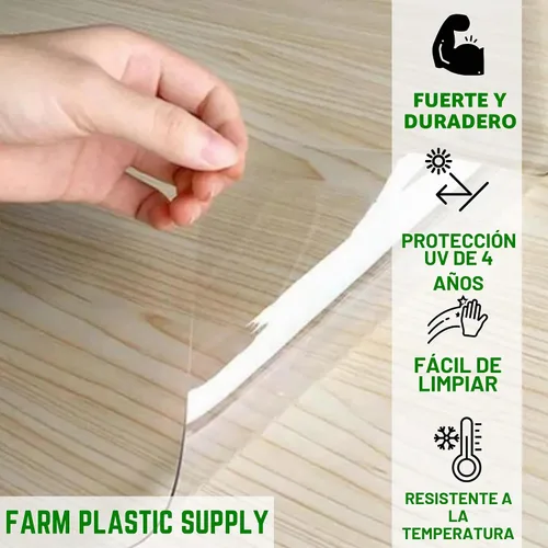 Vista 2 de Farm Plastic Supply - Lámina de vinilo transparente - 15 mil - (4'6" x 3.5') - Láminas de vinilo plástico