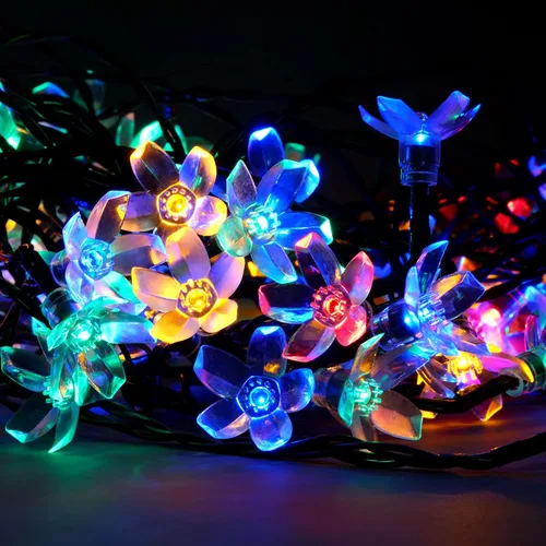 Vista 9 de YULETIME Guirnalda de luces LED Sakura multicolor, 33 pies, 100 unidades, 8 modos, alimentada por USB, luces novedosas (multicolor, Sakura) USB