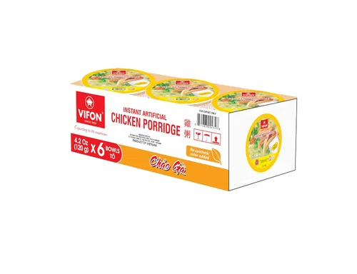 Vista 5 de VIFON Gachas de pollo instantáneas (sabor a pollo), bolsa de congee, 1.76 oz Paquete de 50 Certificado Halal Gachas de arroz instantáneo