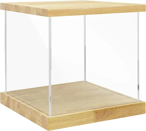 Vista 21 de Vitrina de acrílico transparente para trofeos, coleccionables, caja de exhibición de cubo de montaje, soporte de protección a prueba de polvo
