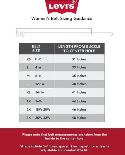 Vista 5 de Levi's Women's Fully Adjustable Perforated Slim Belt