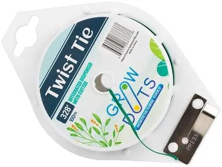 Vista 3 de Lazos giratorios de 328 pies (328.1 ft) para plantas con cortador, cable de amarre de alambre para jardinería, oficina, hogar, cuerda fija