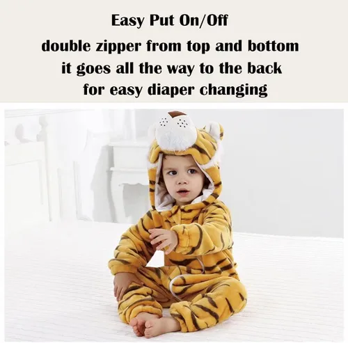 Vista 5 de Disfraz de bebé de Halloween para niños pequeños, rómper, mameluco para niños o niñas, ropa de animales, de 2 a 36 meses