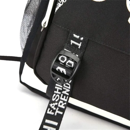 Vista 4 de Kimetsu no Yaiba Kawaii - Mochila para mujer diseño de anime Demon Slayer Oxford mochila escolar USB para portátil 1 talla única Anime