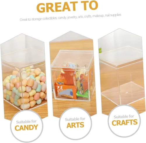 Vista 3 de Abaodam 2 unids Cubo de Comida Accesorios Dulces Pequeños Contenedores Moda con y Cajas de Regalo Tapa Baby Cm Clear Gift Tapas Chocolate Party