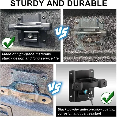Vista 3 de Anclajes de amarre para caja de camión con placas de montaje, paquete de 4, compatibles con F150 2015-2025/F250-F550 Super Duty 2017-2025, repuesto