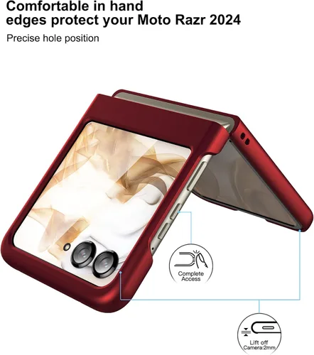 Vista 2 de Foluu Funda delgada para Motorola Razr 2024/2025 [No compatible con Razr Plus 2024], con protector de pantalla frontal integrado, policarbonato mate