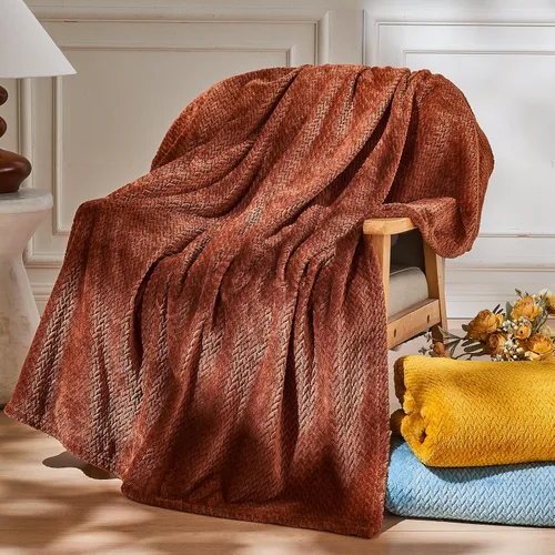 Vista 23 de NEWCOSPLAY Manta de Tiro Súper Suave Aqua Franela Sedosa Premium Fleece con Patrón de Hojas Ligera Manta de Cama para Uso en Todas las Estaciones