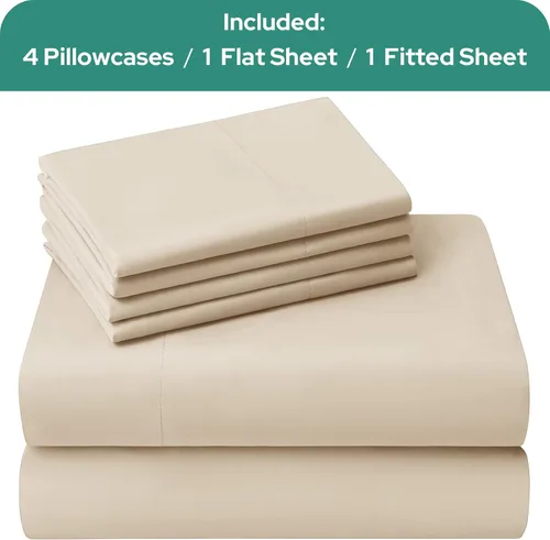 Vista 56 de HOMEIDEAS Sábanas de cama tamaño completo – Juego de 6 piezas (azul aguamarina) – Sábanas de ropa de cama de microfibra cepillada extra suave