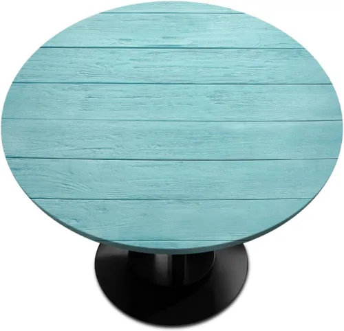 Vista 86 de Pardick - Mantel redondo de textura de mármol con borde elástico de mármol gris, pequeño mantel redondo, mantel circular lavable para decoración