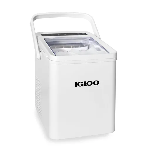 Vista 25 de Igloo Máquina de hielo de encimera autolimpiante, compacta y portátil, crea 26 libras por día, 8 piezas listas cada 7-8 minutos, incluye pala