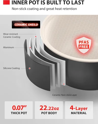 Vista 5 de TOSHIBA Rice Cooker Heritage Bento Box, control digital, capacidad de arroz crudo de 5.5 tazas, 9 funciones con calefacción 3D y mantenimiento